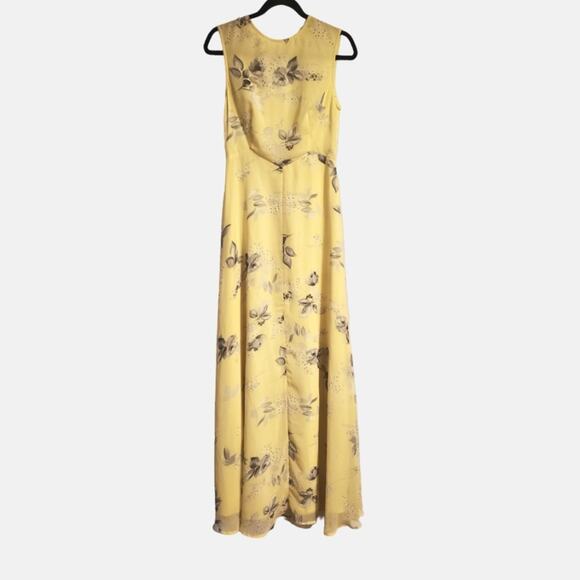 ASOS Yellow Floral Maxi Dress with Back V Cut Sz 6 - Picture 5 of 12